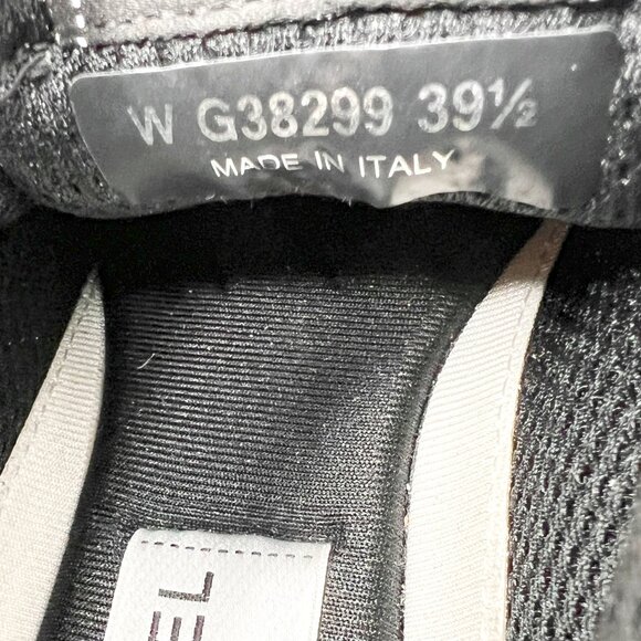 Chanel Logo Trainer Sneakers Black White Mesh Suede 39½- Style G38299 - Picture 6 of 9